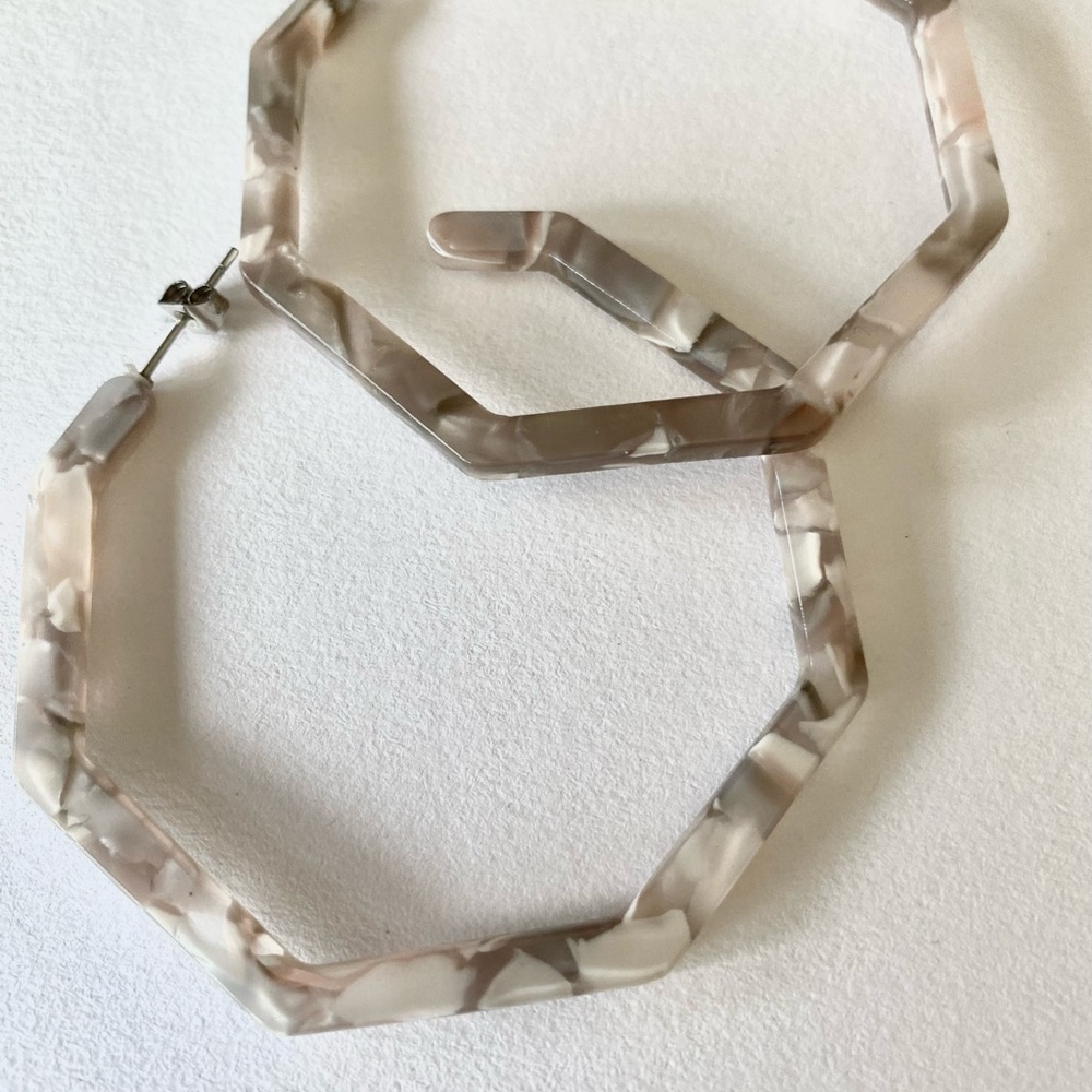 Resin large thin hoop earrings